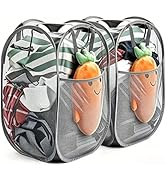 HOUSE AGAIN 2 Pcs Pop Up Laundry Hamper, Strong Mesh Laundry Baskets Collapsible, Hamper with Han...