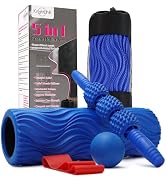 5 in 1 Foam Roller Set Muscle Massage Foam Ripple Roller for Deep Tissue Massage of The Back and ...