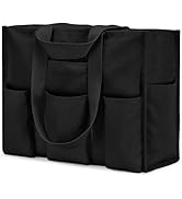 Becokan Large Tote Bag for Women Waterproof with 12 Pockets Top Zipper Closure Utility Teacher Nu...