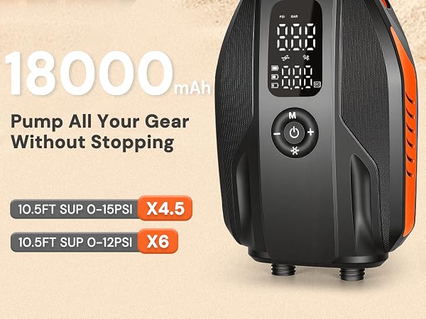 Electric Paddle Board Pump 18000mAh Battery