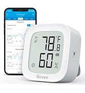 Govee WiFi Thermometer Hygrometer H5103, Indoor Bluetooth Temperature Humidity Sensor with Electr...