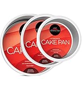 LAST CONFECTION 3-Piece Round Cake Pan Set - Includes 4", 6" and 8" Aluminum Pans 2" Deep