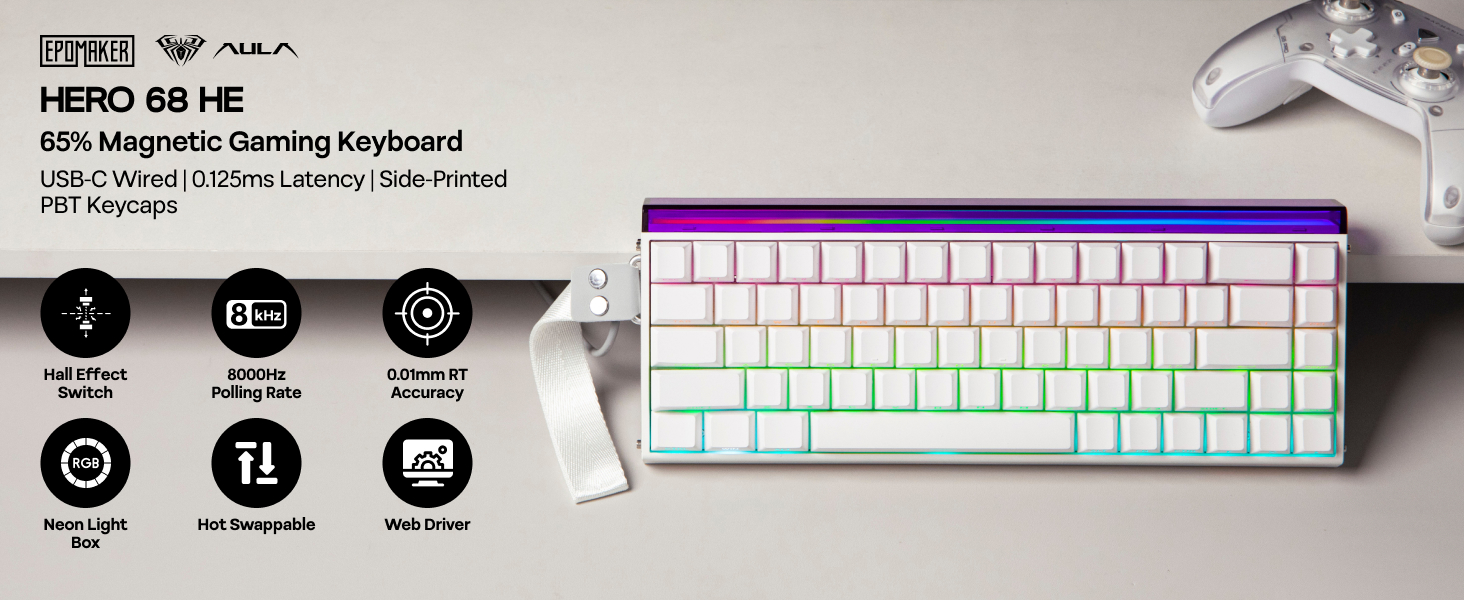 EPOMAKER Aula Hero68 HE Wired Magnetic Gaming Keyboard