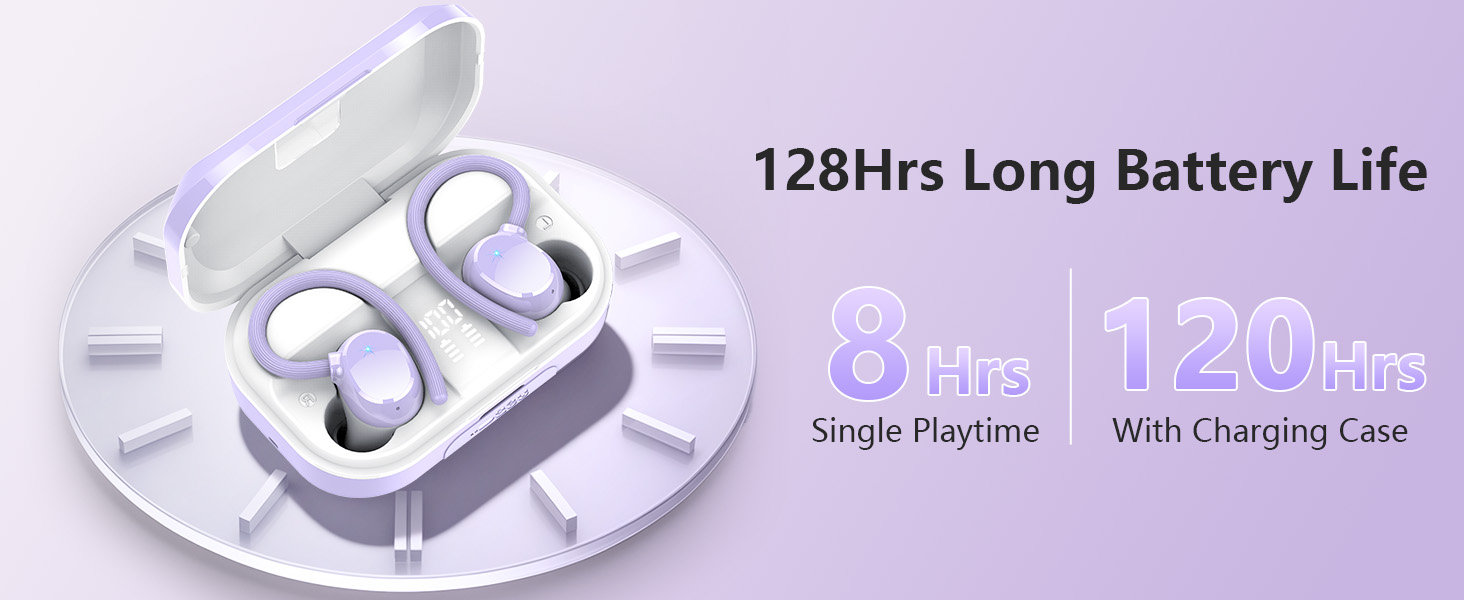 Wireless Earbuds 128H Playtime Over Ear Buds for Small Ear