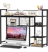 Snughome Desk Shelf, 38.6" Desktop Organizer Shelf, Desk Hutch for Computer Monitor, 4 Tier Deskt...