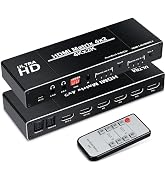 avedio links 4x2 HDMI Matrix Switch with 2 SPDIF/3.5mm Audio Out, 4K@30Hz 4 in 2 Out HDMI 1.4b HD...