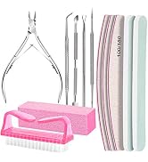 FANDAMEI Nail Care Kit, Nail Files 100/180, Nail Buffer Block, Cuticle Nippers, Cuticle Trimmer, ...