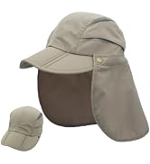 Connectyle Kids Sun Hat with Removable Neck Flap Outdoor Adventure Sun Cap for Boys Girls Foldabl...