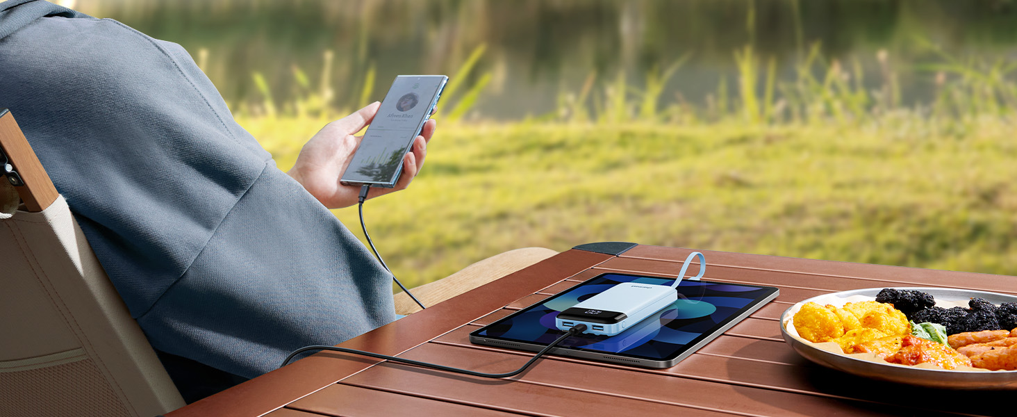 portable charger with cords