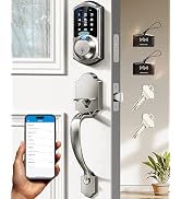 Veise VE07-H Fingerprint Smart Locks for Front Door with Handle Set, App Control, Keyless Entry K...