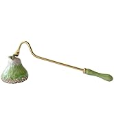 Pewery Green Pear Candle Snuffer, Hand-Painted Metal Candle Extinguisher with Non-Slip Handle, El...