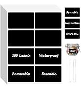DANRONG 200 Chalkboard Labels, Removable Labels for Storage Bins Food Containers, Waterproof Reus...