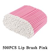 Pink Lip Wands Applicators Disposable - Vaincre 500PCS Lip Brush, Lipstick Make Up Brush Lip Glos...