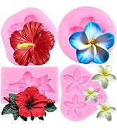ZiXiang Plumeria Flower Silicone Mold Hibiscus Flower Fondant Molds For Cake Decorating Cupcake T...