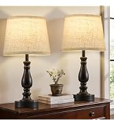 EJIAXIN Table Lamp Set of 2-19" Small Bedside Lamps Modern Lamp for Bedroom Living Room Lamps for...