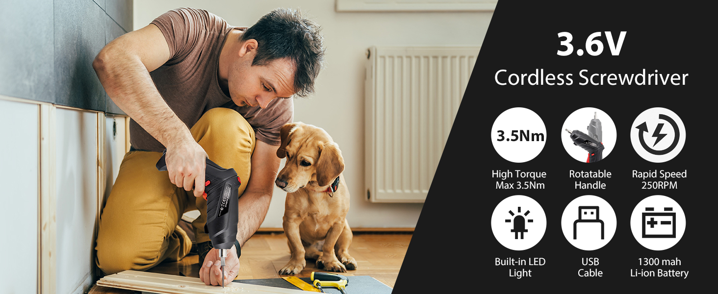 Cordless Screwdriver Rechargeable Electric Screwdriver Rechargeable Screw Gun Power Screwdriver