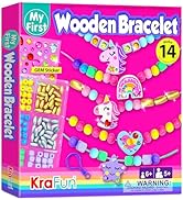 KRAFUN Unicorn DIY Bracelet Making Kit for Girls - Arts and Crafts Jewelry Set with Charms, Woode...