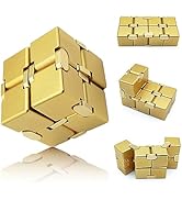 DOLASEV Gold Infinity Cube, ADHD Fidget Toys Adults, Kids & Teens, Stress Relief, Focus & Creativity