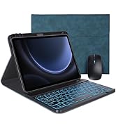 Keyboard Case for Samsung Galaxy Tab S10 Lite/S10 FE/S9 FE 5G 10.9"/S9,Mouse and 7 Color Backlit ...