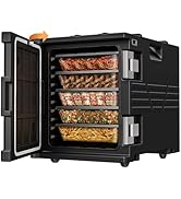 CAMMOO Black 82QT Non-Electric Hot Box Food Warmer with Wheels, 304 Stainless Steel Latch, Insula...