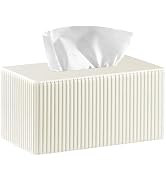 Larger Tissue Box Cover, Modern PU Leather Rectangular Facial Tissue Holder, Minimalist Tissue Or...