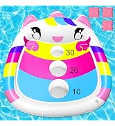 JOINBO Unicorn Pool Cornhole Board Toys,Summer Inflatable Floating Water Game Outdoor Swim Play f...