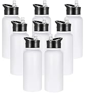 VEGOND 32 oz Insulated Water Bottle Bulk Stainless Steel Metal Water Bottles with Leak Proof Stra...