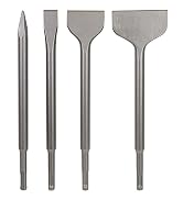 Sabre Tools SDS Plus 4-Piece Chisel Set, Thinset Scraping Bit 3” x 10” Thinset Scaling Chisel, Po...