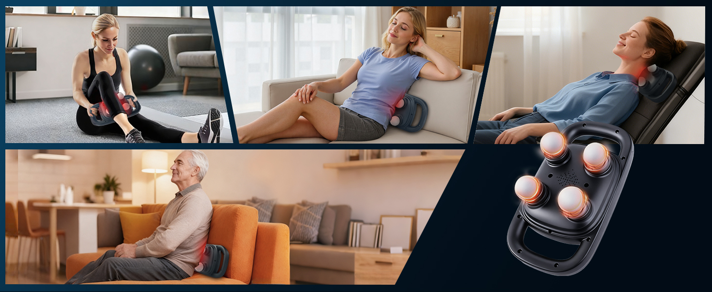 4 Head Massage Gun, massage gun, Deep Tissue Percussion Massager, back massager, neck massager