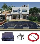 Amgo 20' x 40' Premium Rectangle Navy Blue Winter Swimming Pool Cover Tarp Safety Heavy Duty, Wat...