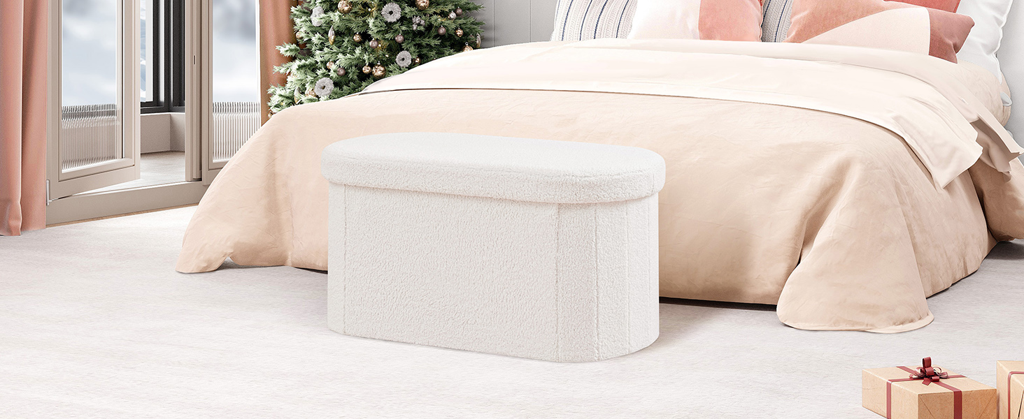 a small storage box with a white seat.