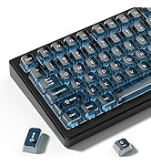 dagaladoo Haze Blue Clear keycaps for Mechanical Keyboard,Transparent MDA keycaps 60 75 100 Perce...