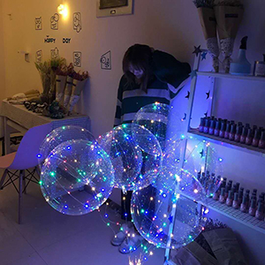 LED Balloons Light Up Balloons Clear Helium Bobo Balloons Glow Bubble Balloons