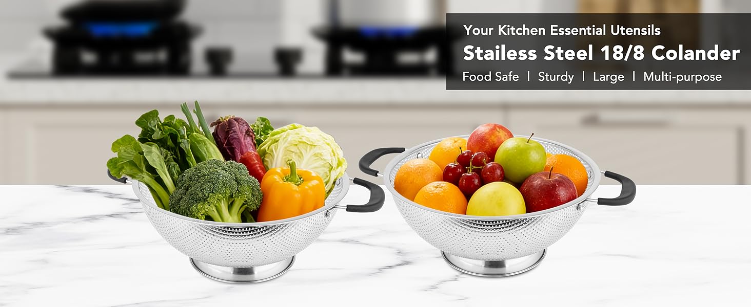 5qt Colander Stainless Steel 18/8