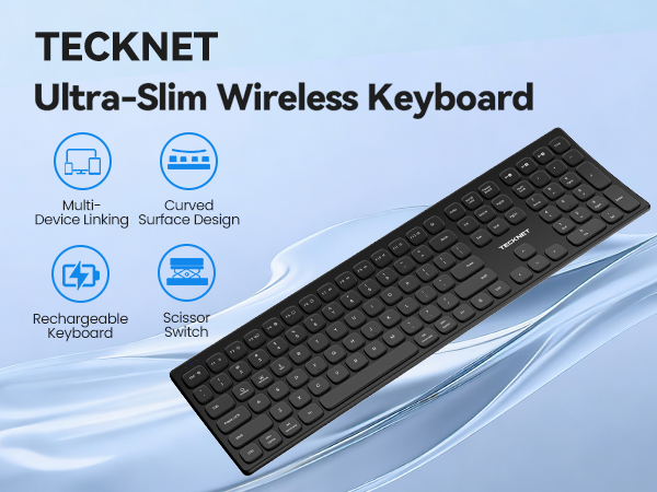 TECKNET Ultra-Slim Wireless Keyboard