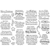 Briartw Merry Christmas Stamp for Cards Making,Blessings Peace Love Clear Rubber Stamps Seal Stam...