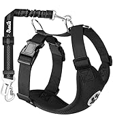 SlowTon Dog Seat Belt Harness for Car, Dog Car Harness & Seatbelt, B M | Adjustable Mesh Breathab...