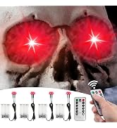 4 Pack Halloween Decoration LED Glowing Light Up Skulls Eyes, Horror DIY Glowing Eyes Lights Batt...
