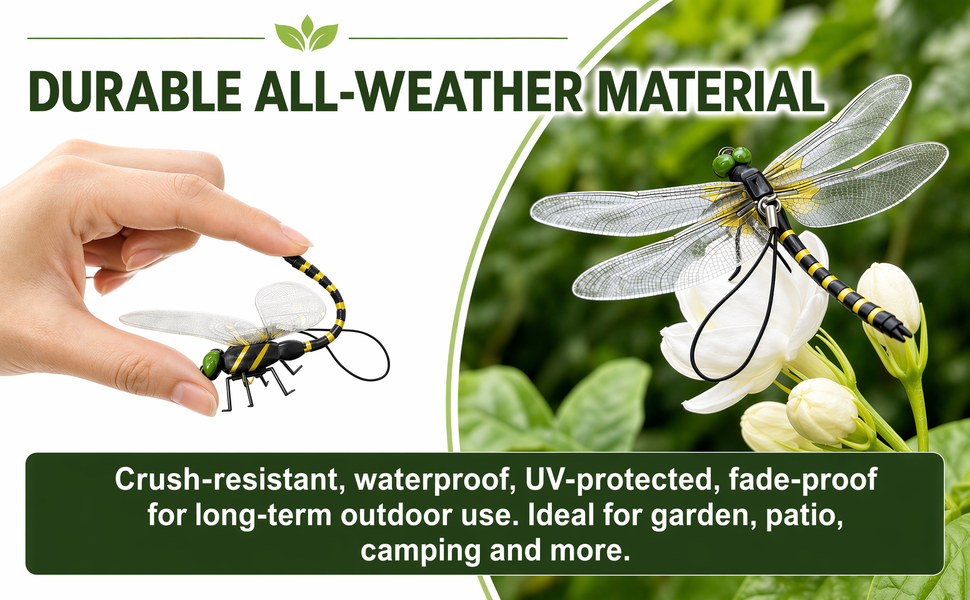 Durable all-weather outdoor dragonfly clips resistant to sun rain and wind
