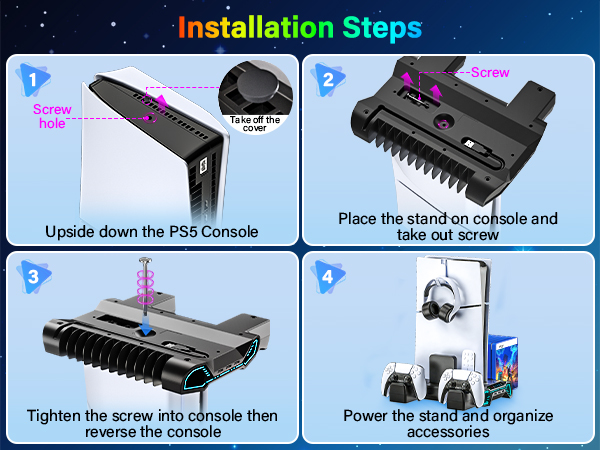 ps5 slim console cooling stand with cooling fan