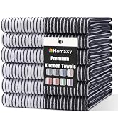 Homaxy Premium Cotton Kitchen Towels 18"x 28", 6 Pack Large Kitchen Hand Towels, Soft and Absorbe...