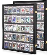 WELIDAY 2 Pcs Graded Sports Card Display Case - 35 Baseball Sports Card Display Frame with UV Pro...