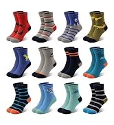 SPTRAMLE Boys Socks 12 Pairs Novelty Crazy Crew Socks for Toddler Kids Girls 1-7 Years Old Fun Mi...