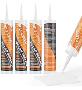 WELLUCK Self Leveling Lap Sealant White RV Roof Sealant, Flexible Repair Caulking Rubber Epdm Sea...