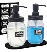 Mason Jar Soap Dispenser Set with 16 Ounce Mason Jar, Non-Slip Coaster, Made from Rust Proof Stai...
