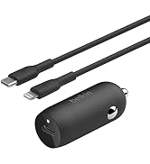 Belkin Boost?Charge 30W Fast Car Charger, Compact Design w/USB-C Power Delivery Port, USB-C to L...