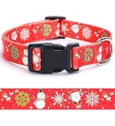 Christmas Dog Collar with Buckle Adjustable Safety Nylon Collars for Small Medium Large Dogs, Cut...