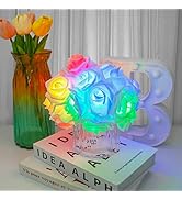 VIPMOON LED Rose Flower String Lights, 6.6ft 20LED Indoor Fairy String Lights Battery Operated fo...