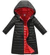 Children's Warm Hooded Padded Coat Boys Girls Long Down Jacket Windproof Warm Puffer Coat Winter ...