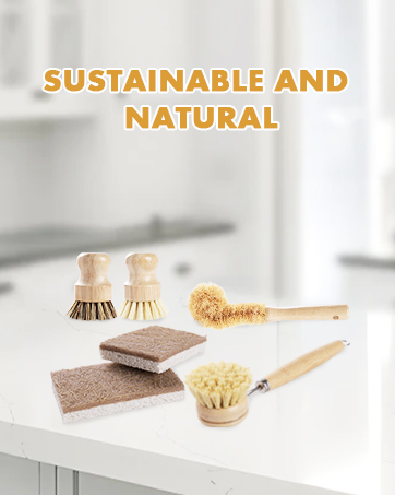 Bamboo dish brush set